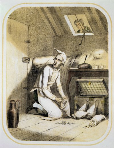 Avarice in the Kitchen, from a series of prints depicting the Seven Deadly Sins by Louis Leopold Boilly